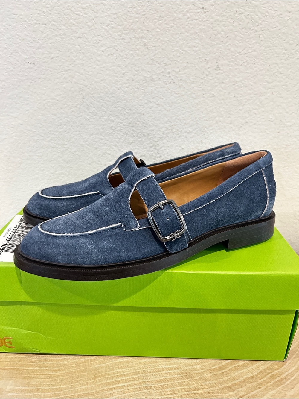 NIB Sam Edelman Elaina Women's Loafer Atlantic Blue Suede, Size 9, $140 Retail